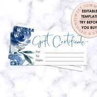 Gift Certificate - Blue Floral - Sweet Summer Designs