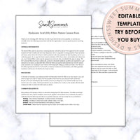 Patient Consent Form - Fillers - Simplistic