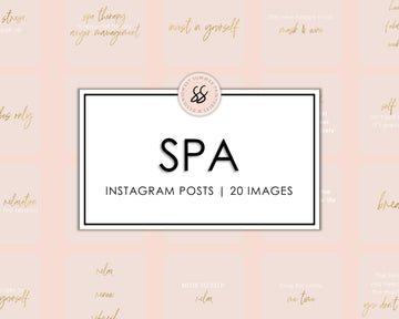 20 Spa Instagram Posts - Blush and Gold - Sweet Summer Designs