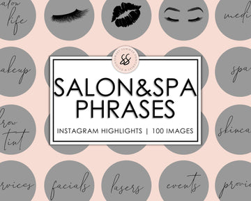 100 Beauty Salon & Spa Instagram Highlights - Gray - Sweet Summer Designs