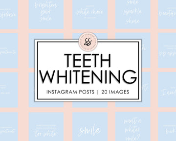 20 Teeth Whitening Instagram Posts - Light Blue - Sweet Summer Designs