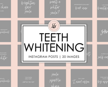 20 Teeth Whitening Instagram Posts - Gray - Sweet Summer Designs