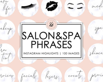 100 Beauty Salon & Spa Instagram Highlights - White Marble - Sweet Summer Designs