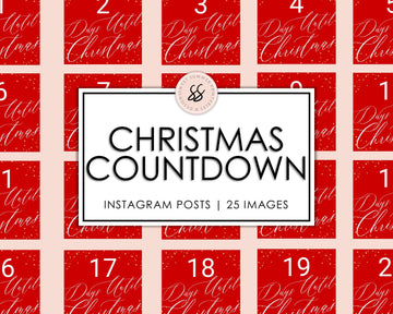 25 Christmas Instagram Posts - Countdown - Red and Gold - Sweet Summer Designs
