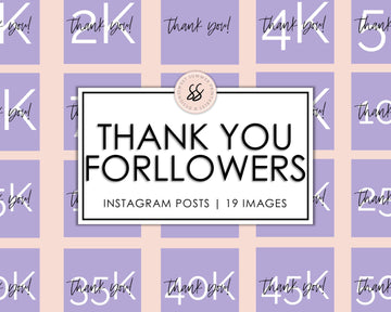 19 Thank You Followers Instagram Posts - Purple - Sweet Summer Designs