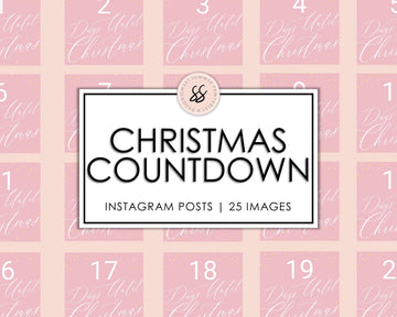 25 Christmas Instagram Posts - Countdown - Pink and Gold - Sweet Summer Designs