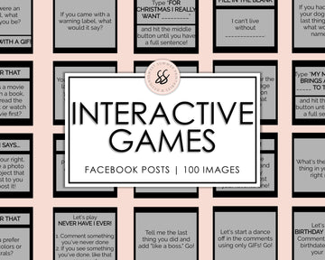 100 Facebook Interactive Posts - Black - Sweet Summer Designs