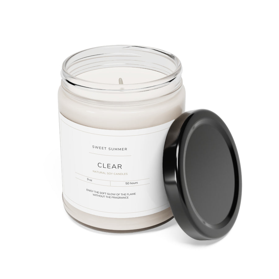 Clear Unscented Soy Candle