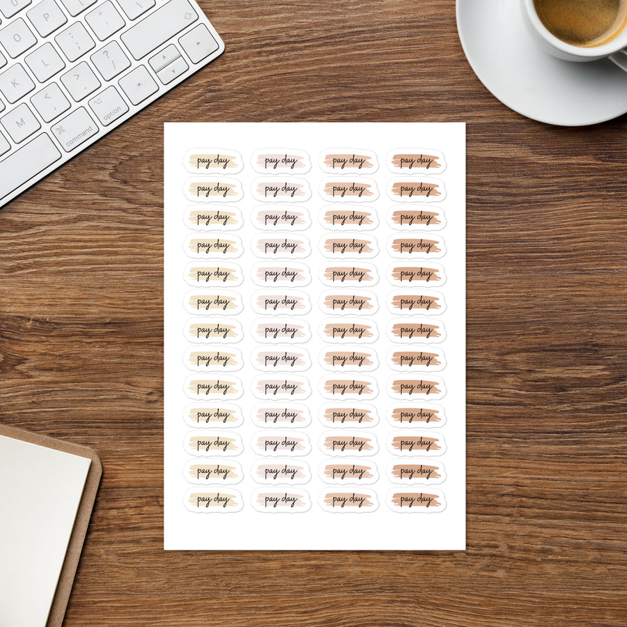 Pay Day Planner Sticker Sheet - Neutral Theme
