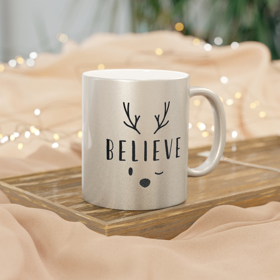 Believe Reindeer Metallic Mug