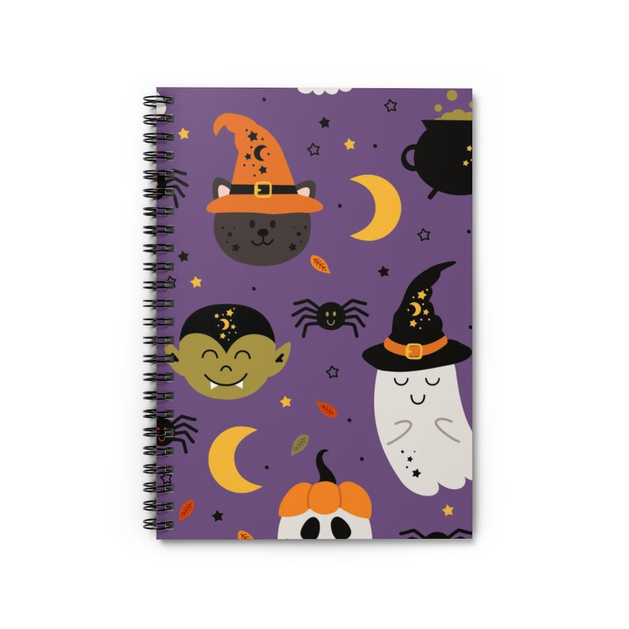 Purple Halloween Spiral Lined Notebook