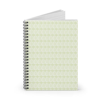 Green XOXO Spiral Lined Notebook