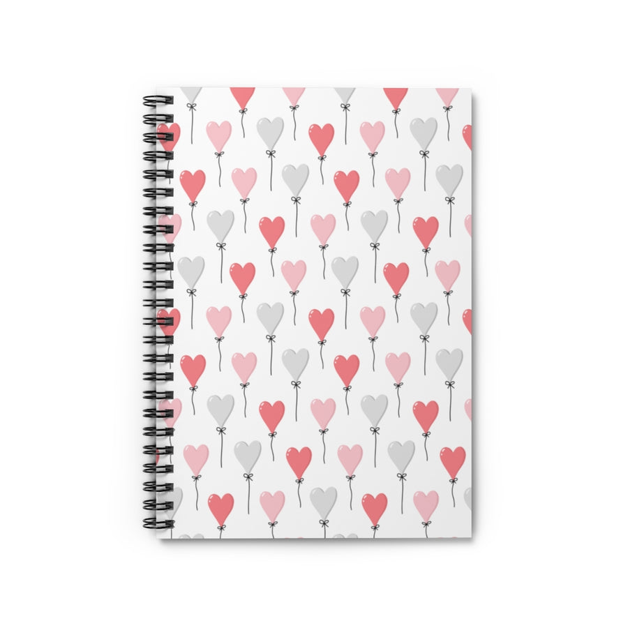 Heart Balloons Spiral Lined Notebook