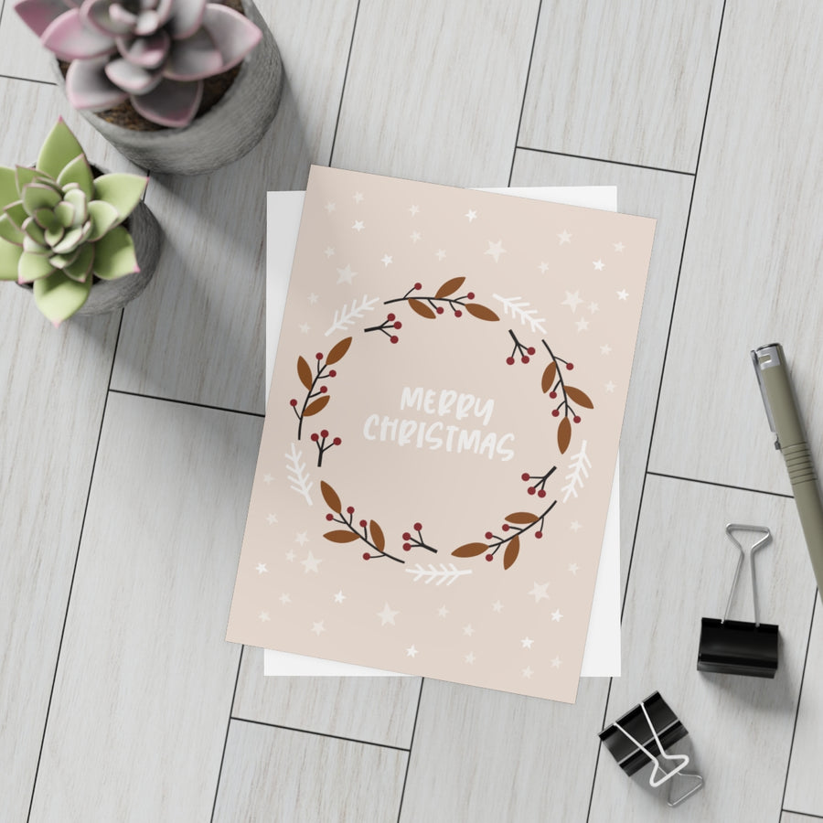 Merry Christmas Wreath Greeting Card Pack