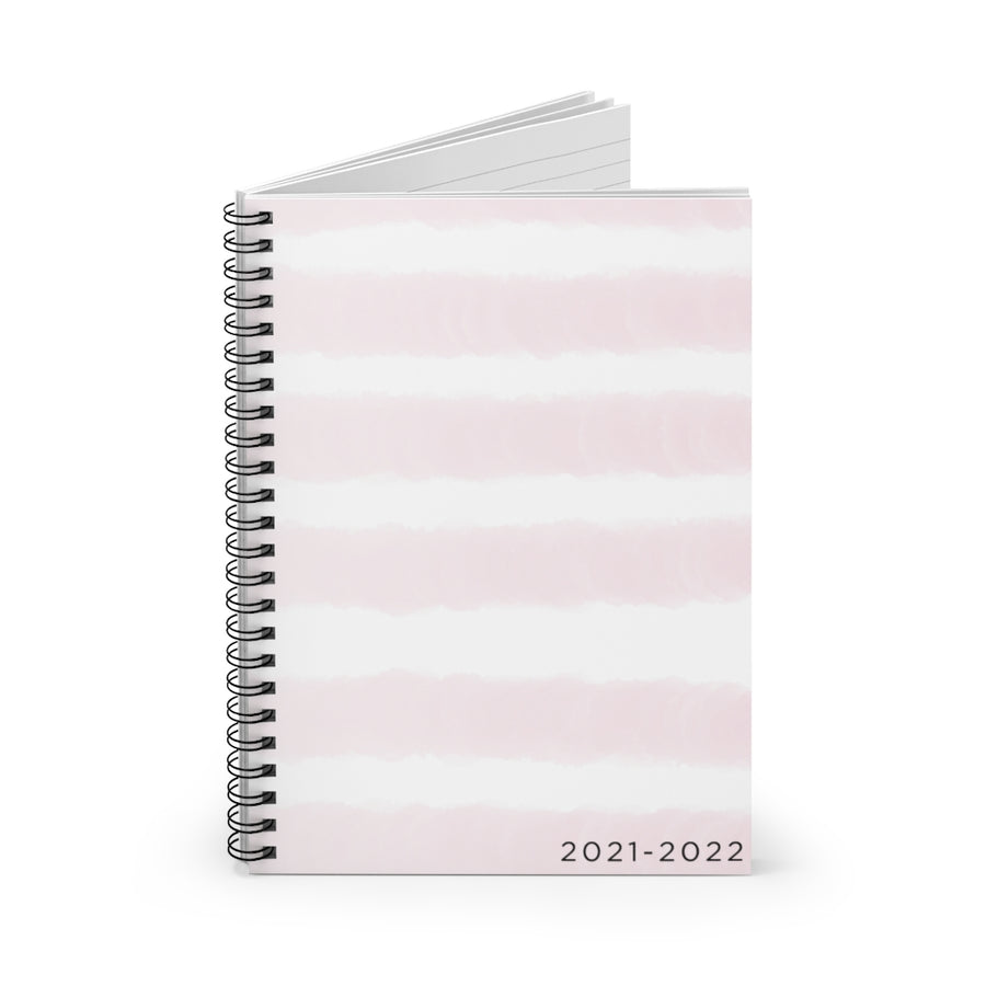 Pink Water Stripes 2021-2022 Spiral Lined Notebook