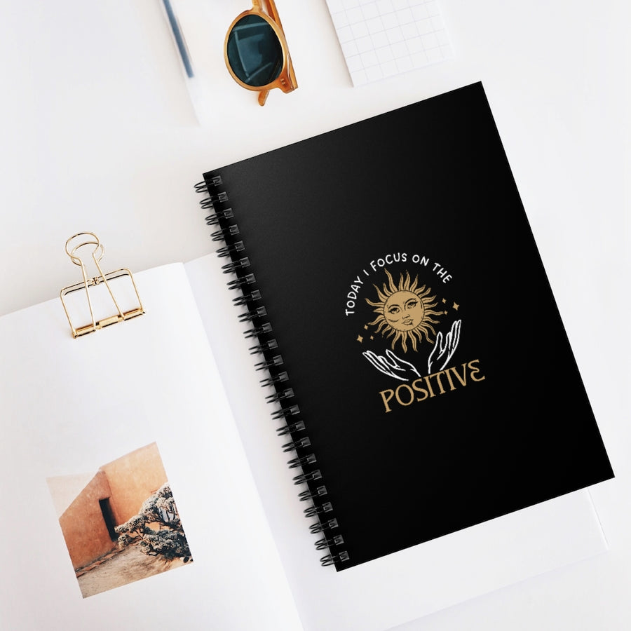 Focus On The Positive Spiral Lined Notebook