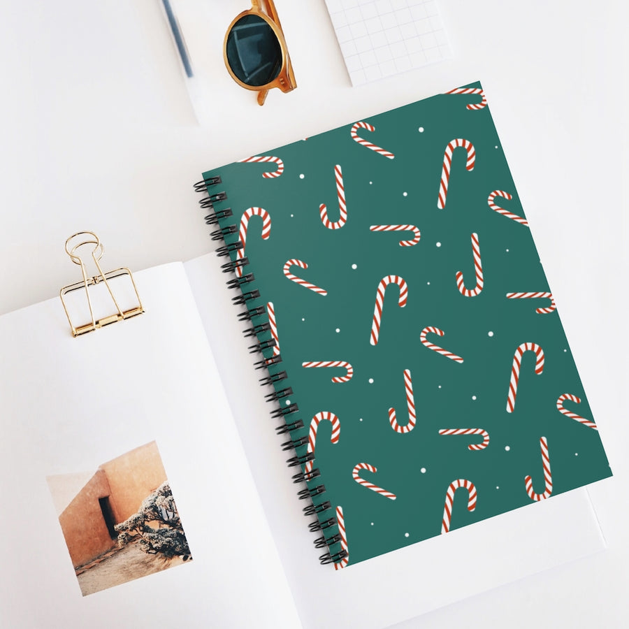 Candy Cane Spiral Lined Notebook