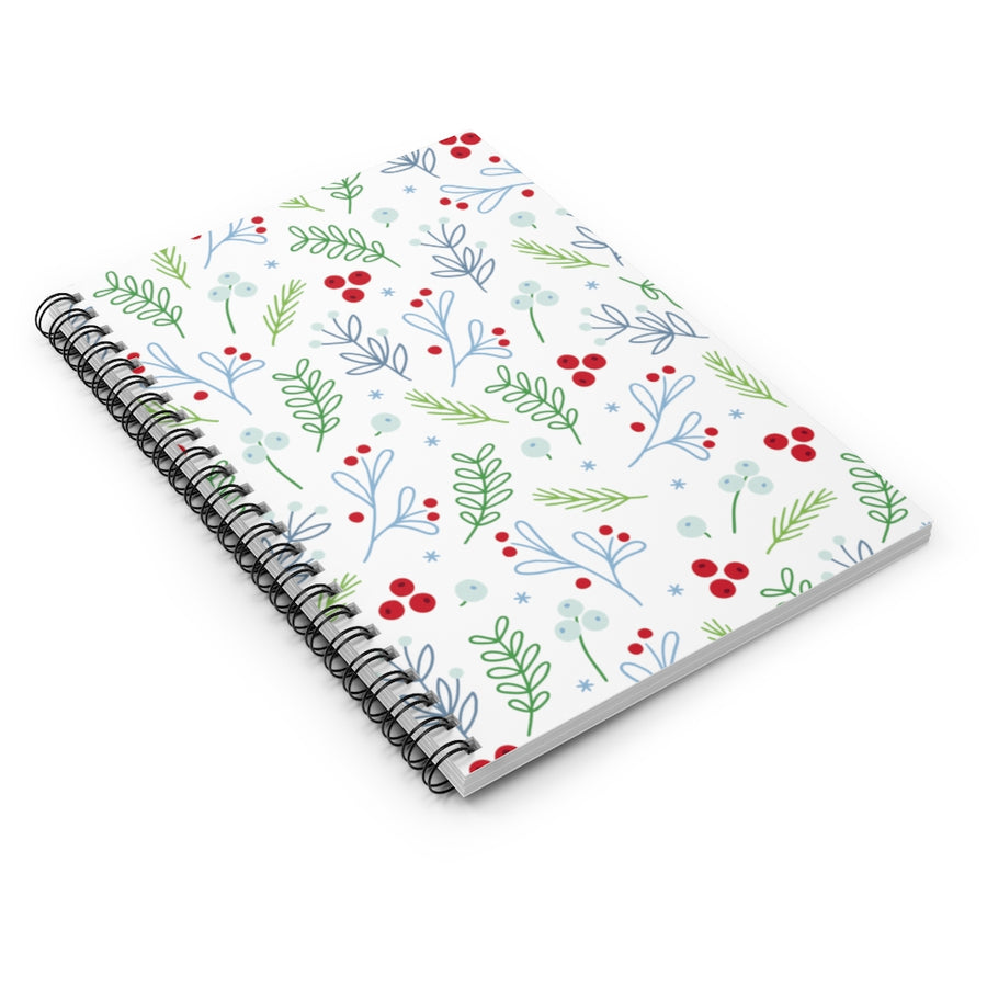 Festive Greenery Spiral Lined Notebook