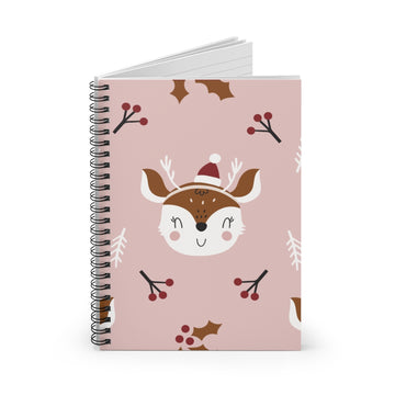 Happy Reindeer Spiral Lined Notebook
