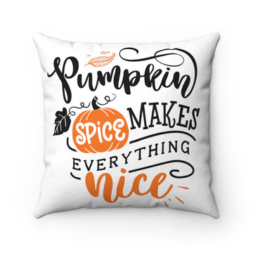 Nice Pumpkin Spice Square Pillow
