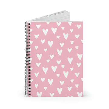 Simple Pink & White Spiral Lined Notebook