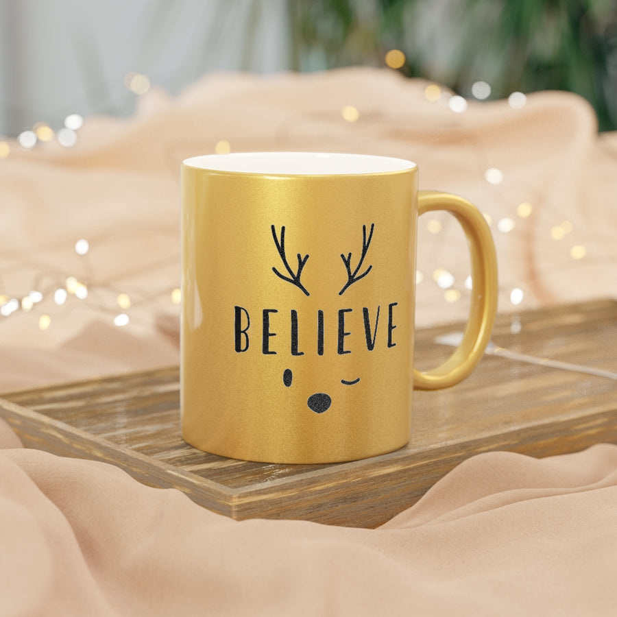 Believe Reindeer Metallic Mug