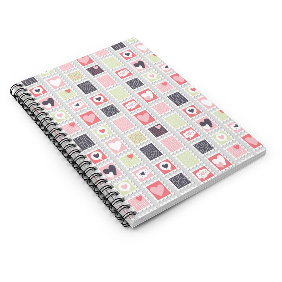 Love Stamps Spiral Lined Notebook