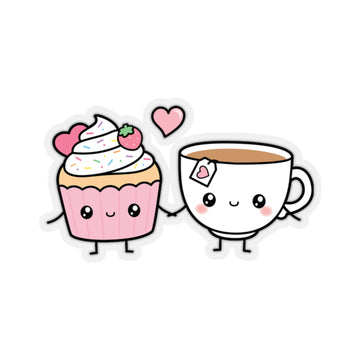Cupcake & Tea Couple Sticker