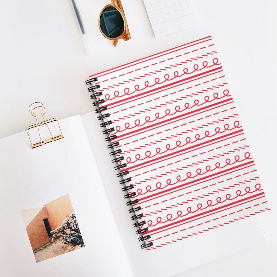 Festive Lines Spiral Lined Notebook