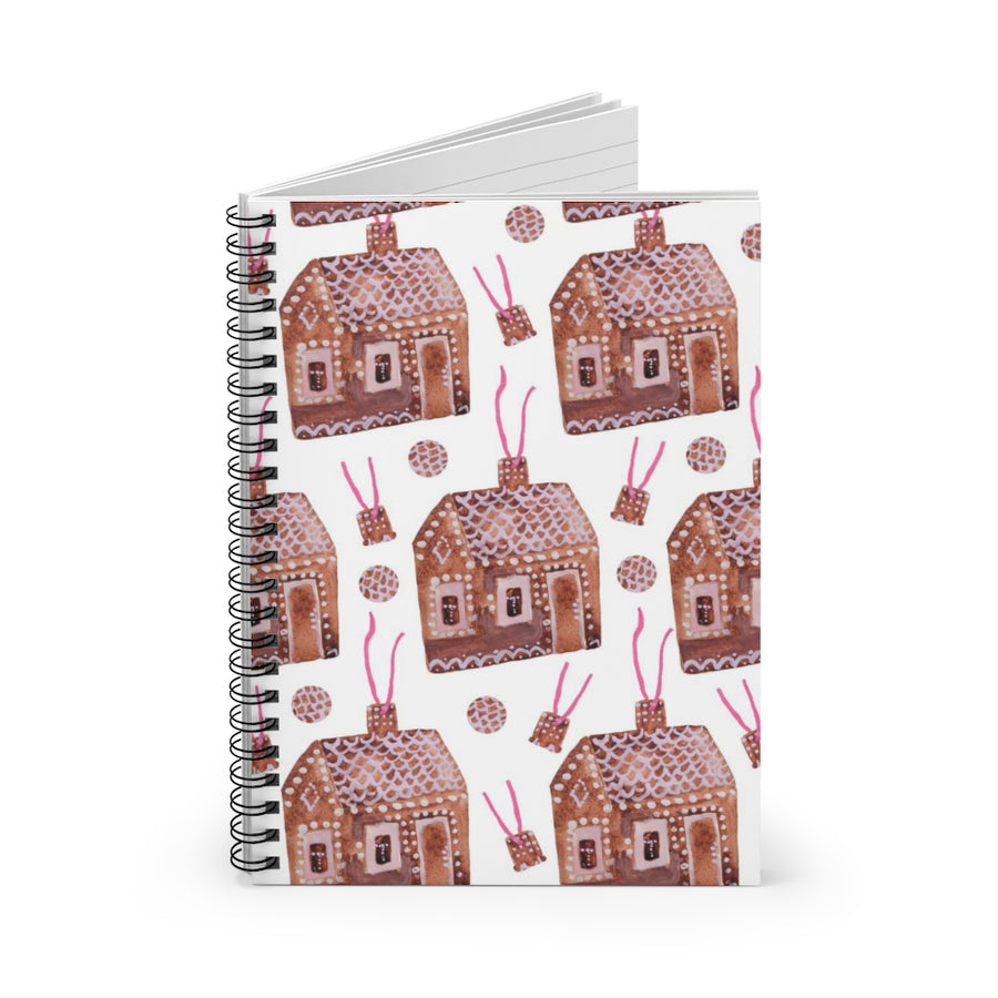 Gingerbread Houses Spiral Lined Notebook