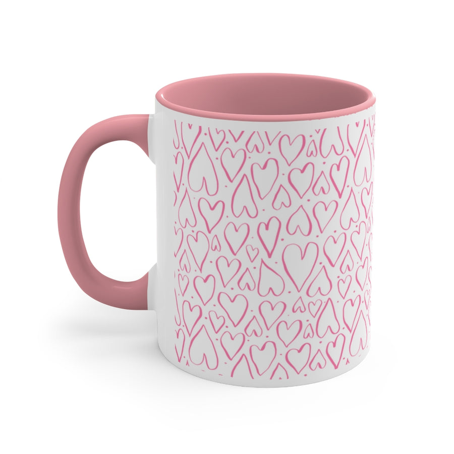 Doodle Hearts Coffee Mug, 11oz