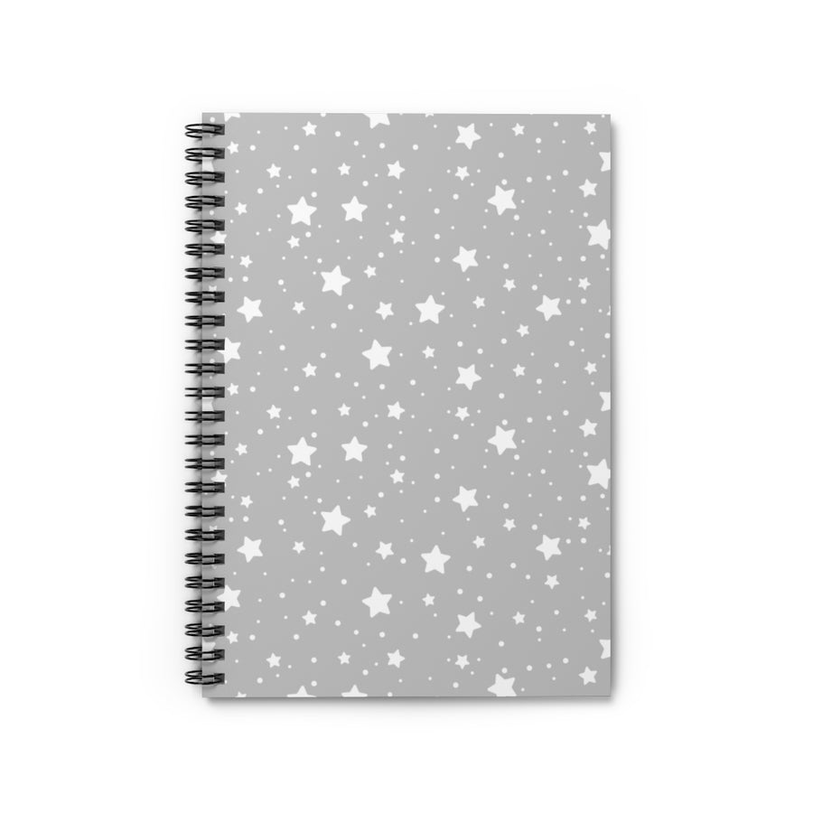 Gray Stars Spiral Lined Notebook