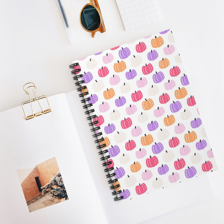 Pastel Pumpkins Spiral Lined Notebook