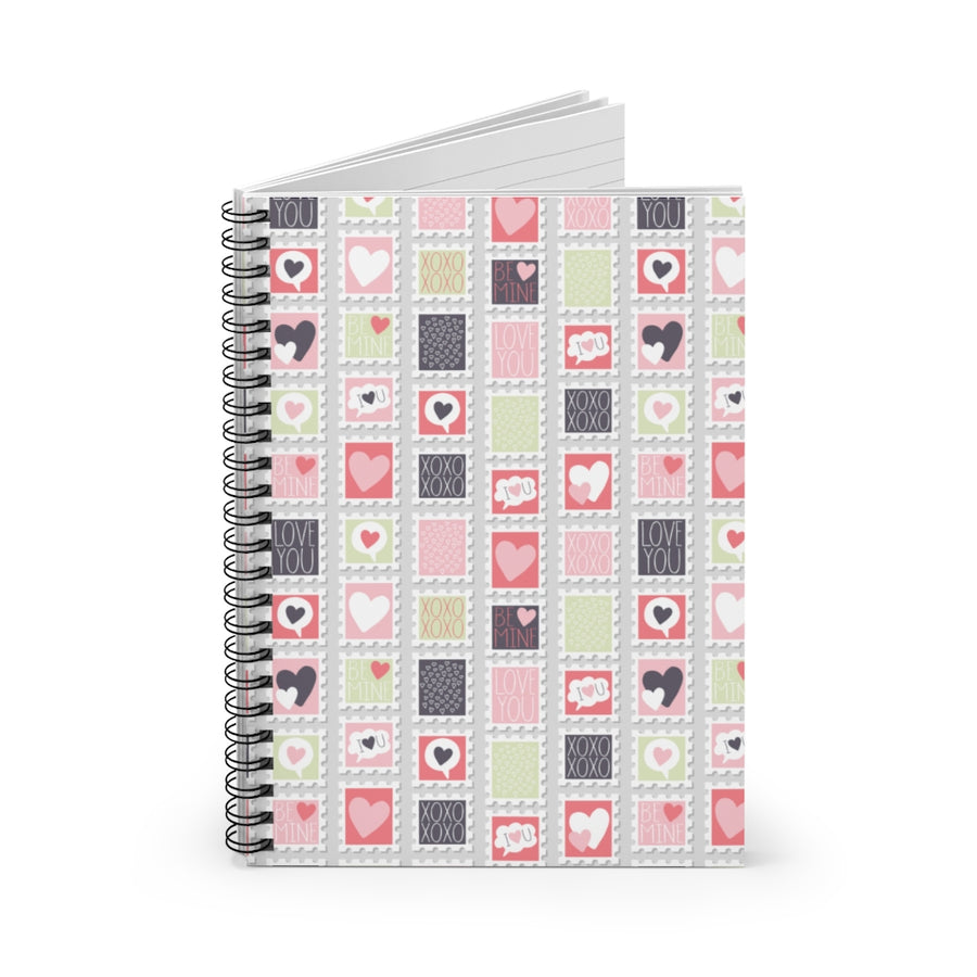 Love Stamps Spiral Lined Notebook