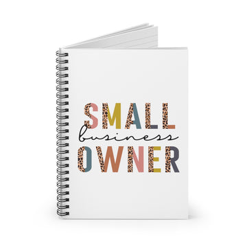 Small Business Owner Leopard Spiral Lined Notebook