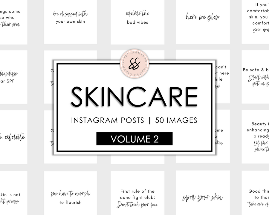 Skincare Instagram Posts - White & Black - Volume 2