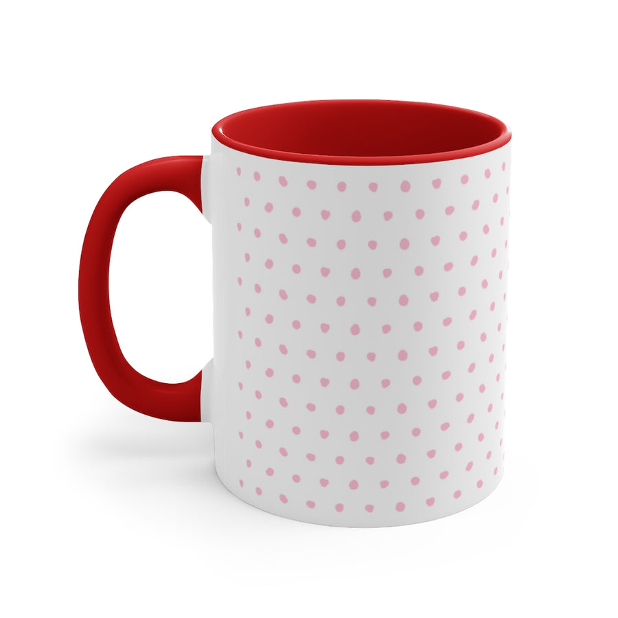 Pink Polka Dots Coffee Mug, 11oz