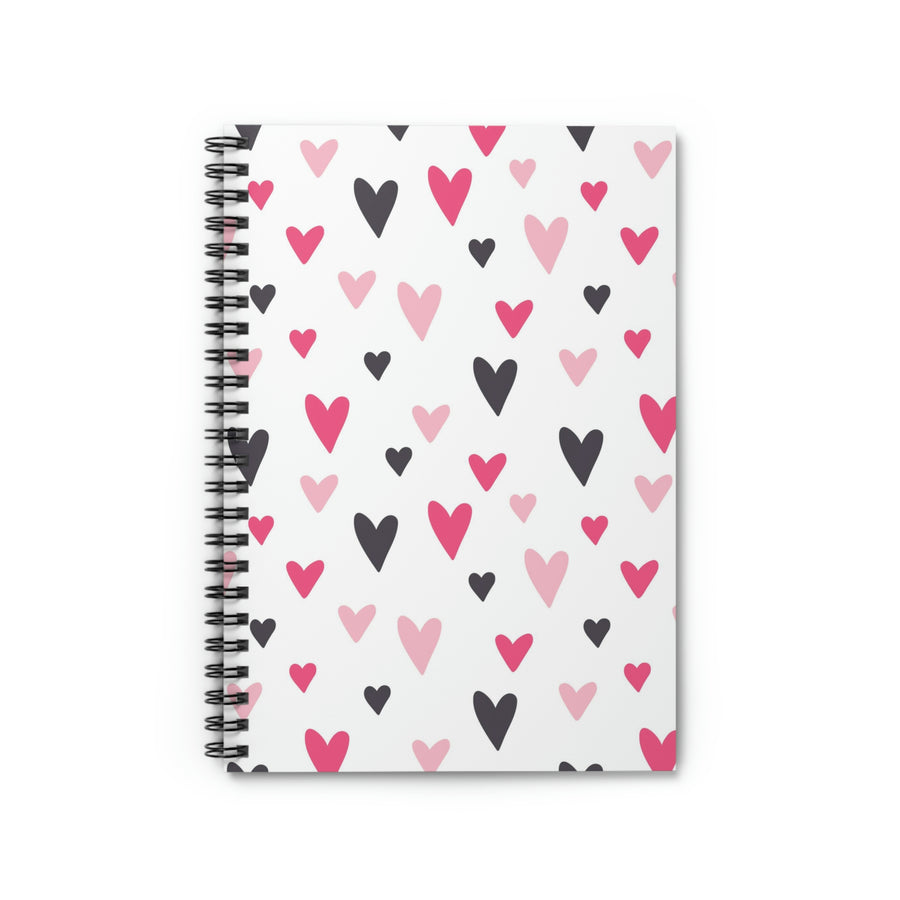 Lovely Hearts Spiral Lined Notebook