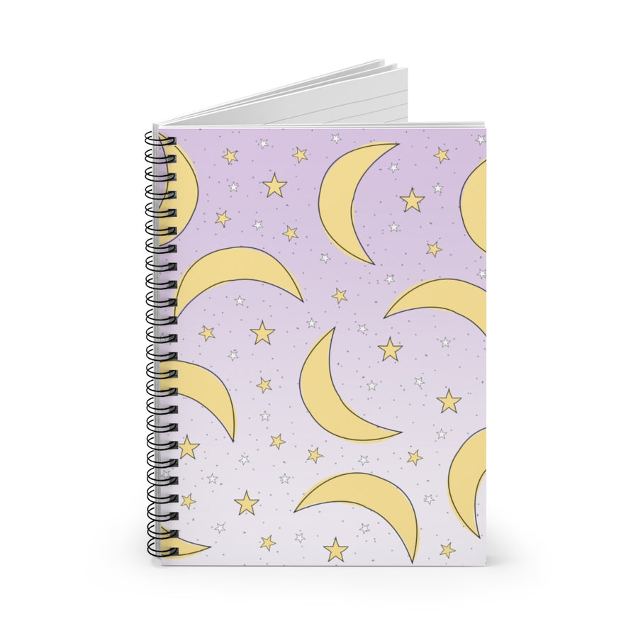 Pink Starry Skies Spiral Lined Notebook
