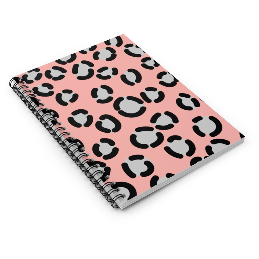 Pink Leopard Spiral Lined Notebook