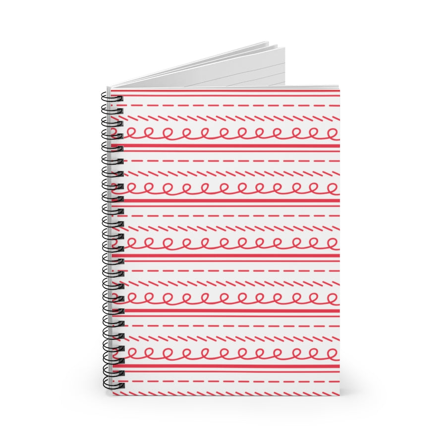 Festive Lines Spiral Lined Notebook