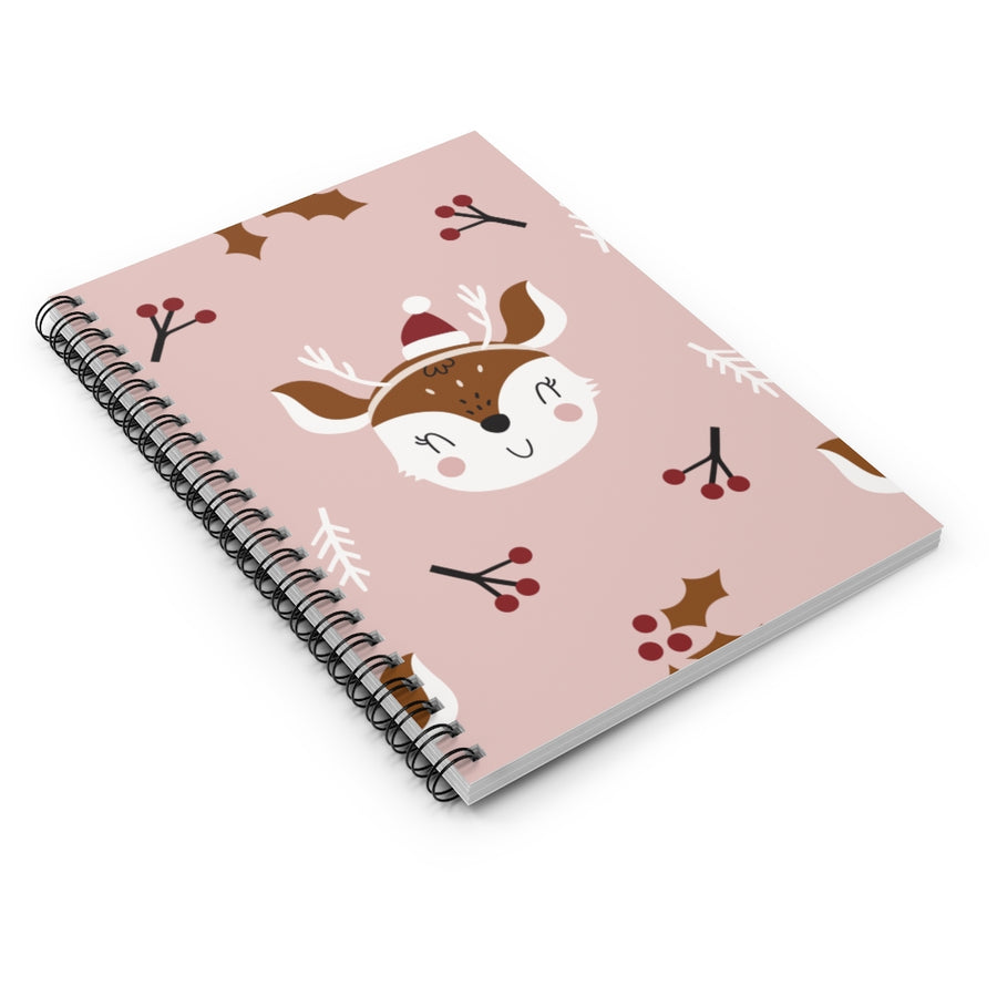 Happy Reindeer Spiral Lined Notebook