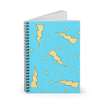 90s Lightning Bolts Spiral Lined Notebook