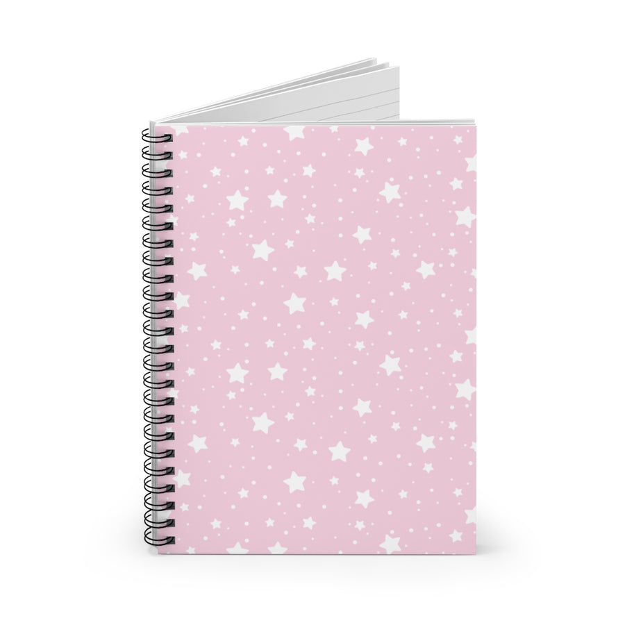 Pink Stars Spiral Lined Notebook