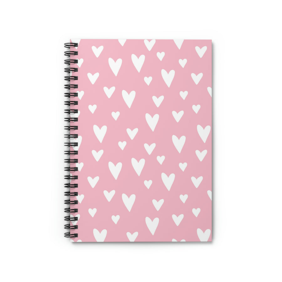 Simple Pink & White Spiral Lined Notebook