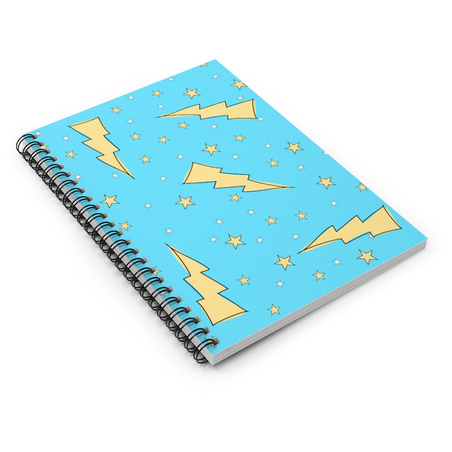 90s Lightning Bolts Spiral Lined Notebook