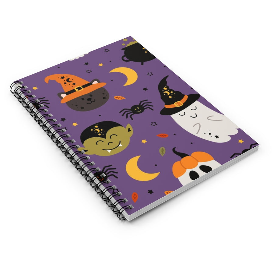Purple Halloween Spiral Lined Notebook