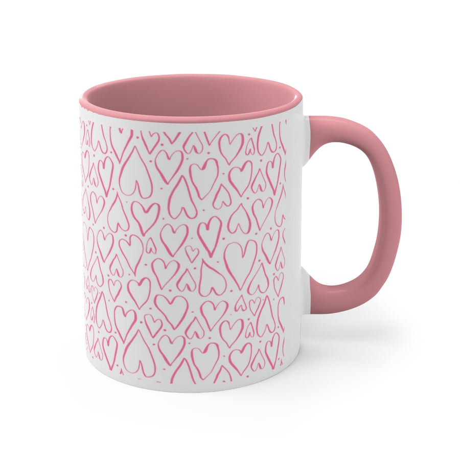 Doodle Hearts Coffee Mug, 11oz