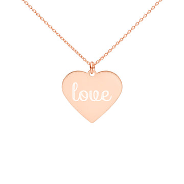 Love Engraved Heart Necklace