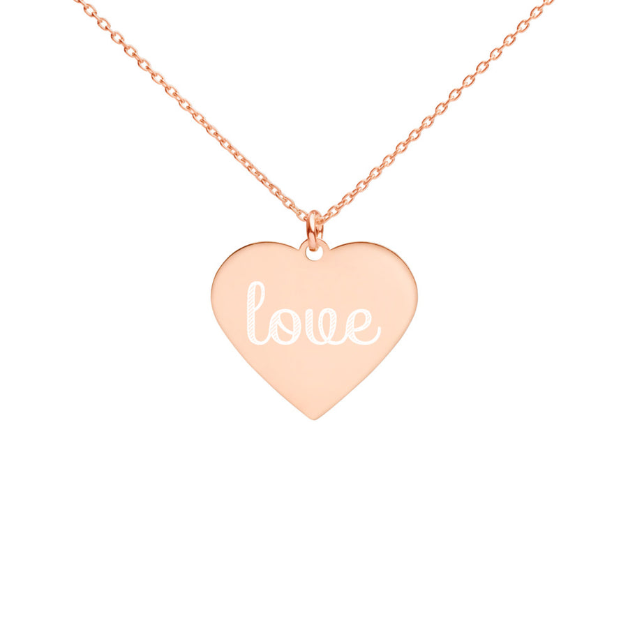 Love Engraved Heart Necklace